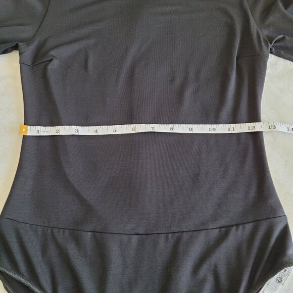 Undress Code Black Solid Long Sleeve Bodysuit With Neck Cutout 90's Minimalist - Picture 8 of 10